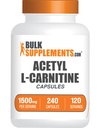 BulkSupplements.com Acetyl L-Carnitine Capsule - ALCAR HCl, Carnitina Supplemento - Capsule ALCAR, Acetil L-Carnitina 1500mg - Gluten Free, 2 Capsule per Serving, 240 Capsule