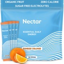 Nectar Energy Booster - Organic Caffeine, B12 & Electrolytes - Sugar Free & Zero Calorie – Caffetteria sana, Energy Drink & Soda Alternative – Hydration & Energy Supplement (Orange 30 Powder Packets)