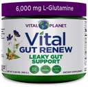 Vital Planet - Vital Gut Rinnova Polvere Supplemento per Leaky Gut Riparazione con L-Glutamina, Marshmallow e Ginger Root, DGL Radice di liquirizia e Organic Aloe Vera, L Glutamina 6000mg 6.88 oz