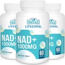 Liposomal NAD+ Supplemento 1000 mg | Pontecy NAD più alta | Max Absorption | Supplemento NAD puro | Riparazione dell'energia e del DNA, Difesa dell'invecchiamento, Funzione cerebrale | 180 Softgels