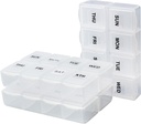 Serfeymi organizzatore di pillole settimanali 3 Pack organizzatore di medicina del viaggio Pill Box 7 giorno Pill Case per il contenitore di prugne per il contenitore di pedana titolare di scatole di pedaggio giornaliere organizzatore per il farmaco, la vitamina, supplemento