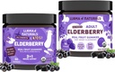 Llama Naturals Real Fruit Sambucus Elderberry Gummies for Kids & Adults | No Aggiunto Sugar Cane, Vegan, Organic Immune Support | Zinc & Natural Vitamin C | Plant-Based, Chewable Gummies for the Whole Fammies