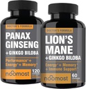 Panax rosso coreano con i Lions Mane Supplements con Ginkgo biloba per benessere e stile di vita.