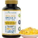 Omega 3 Fish Oil Supplement – 2000mg con EPA DHA & Vitamina E – Burpless, Triple Strength Support per gli uomini e le donne – 120 Easy Swallow Softgels