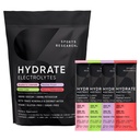 Imballati in polvere per elettroliti Hydrate Sports Research® - senza zucchero e naturalmente aromatizzati con vitamine, minerali e acqua di cocco - supporta l'idratazione - 32 confezioni - Varietà