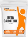 BulkSupplements.com Beta Carotene Powder - Beta Carotene Supplemento, Vitamina A Supplemento per Immune e Vision Support - Gluten Free, 900mg per Serving, 250g (8.8 oz) (Pack of 1)