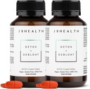 JSHealth Vitamins Detox and Debloat Liver Health Formula | Pillole di disintossicazione del fegato | Formula di debloating con cardo del latte, curcuma, fennel | supplemento di pulizia del fegato (60 compresse, pacchetto di 2)
