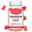 Magnesio Glycinate Gummies, Alto assorbimento Magnesio Glycinate Integratori per Rilassamento, Chews lampone per Adulti e Bambini, 60 Conte