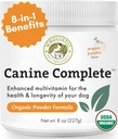 Wholistic Pet Organics Canine Complete - Cane Multivitamin Powder - 8 Oz - Vitamine e integratori di cani giornalieri per alimenti fatti in casa - Sistema immunitario, Pelle, Cappotto & Salute complessiva - Piccolo e Grande Breed