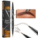 9706 2-in-1 Penna del sopracciglio liquido a doppia entrata, 4 punte Head& 1 punta Ultra penna sopracciglio fine, facilmente disegnare sopracciglia realistiche, 4 colori, impermeabile (2 #Dark Brown)