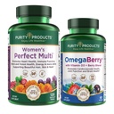 Prodotti di purezza Donne Perfetto Multi + OmegaBerry Fish Oil Women's Multi (Supporti Salute del tratto urinario, Immune, Bone, Capelli, Pelle, Chiodi + Altro) - OmegaBerry (1250mg Omega-3, Vitamina D3 + Più)