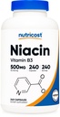 Niacin Nutricost (Vitamina B3) 500mg, 240 Capsule - con Flushing, Non-GMO, Gluten Free
