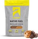 Polvere di proteine della caseina di ascesa - 25g polvere di caseina micellare con aromi e dolcificanti artificiali zero, senza glutine, senza aggiunta di zucchero, 4.9g BCAA, 2.2g Leucina - burro di arachidi al cioccolato, 2 sterline