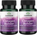 Swanson Vegan Collagen Builder - Con Dermaval - Capelli, Pelle, Nail Health - 60 Tappi di Veg (2 Confezione)