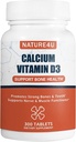 Calcium 1000 mg con vitamina D3, Bone supplemento di salute per adulti, supporto Muscel Nerve Salute e assorbimento di calcio, 300 Tablet