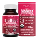 Estratto di radice di barbabietola BioBeet® Max Strength - Concentrato 21:1, Ogni porzione derivata da 28,350 mg Organic Beetroot - Rialzi di assorbimento con estratto di pepe nero BioPerine® (60 capsule)
