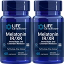 Melatonina IR/XR, 1,5 mg, formula di rilascio immediato ed esteso per il supporto ottimale del sonno, Ritmi circadiani sani, difesa cellulare, senza glutine, non OGM, 2 capsule X 60