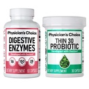 CHOICE del medico - Beat Bloat + Support Weight Management Bundle: Enzimi digestivi + Thin-30 Probiotic