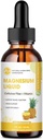 M pollice Magnesio Glycinate Liquido, Alto assorbimento Magnesio Gocce liquide con fibra di cellulosa, Bromelain, Vitamina B6, C, D, Zinco, Magnesio Supplemento per bambini e adulti, Sapore di ananas, 1 Confezione