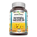 Incredibile Omega Norwegian Cod Liver Oil 1250 Mg Softgels Supplemento | Omega-3, EPA, DHA, Vitamina A, Vitamina D & Vitamina E (Lemon | 60 Count)