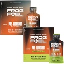 Frog Fuel Ultra & Ultra Energized Pre Workout Shot Bundle con 1500mg Beta Alanine, Electrolytes 8g Protein Nano-Hydrolyzed Grass Fed Collagen, 10g Carbs, Berry, 1,2 oz Packets, 48 Pack