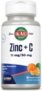 KAL Zinc Plus C, Dissolvere istantanea Vitamina C e Zinco, Funzione cellulare e supporto immunitario, Assorbimento ottimale, Sapore naturale della tangerina, Garanzia di rimborso di 60 giorni, 90 Serve, 90 Tavole Micro