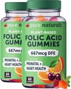 Gummie prenatali per le donne - Vitamine prenatali dell'acido folico 667 mcg DFE - Vitamine prenatali masticabili - Supporto ormonale & Acido Folato - Vegan & Natural - Vitamine prenatali Gummies - 2 Confezione di 60ct