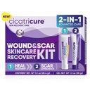 Kit di recupero della pelle di cicatrizzazione: Avanzato Gel di cicatrizzazione & l'unguento antibiotico di cura della ferita, riduce i segni di stretch, le cicatrici chirurgiche e dell'acne, taglia & Burns, 1 oz ogni - per adulti e bambini