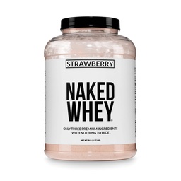 Proteine del siero di fragola NAKED - Tutta l'erba naturale Fed Whey Protein Powder + Fragole secca + Cocco Zucchero- 5lb Bulk, GMO-Free, Soy Free, Gluten Free.
