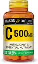 MASON NATURAL Vitamina C 500 mg - Supporta sistema immunitario sano, antiossidante ed essenziale nutriente, 250 compresse