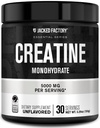Polvere monoidrata della creatina della fabbrica di Jacked 150g - 5g supplemento giornaliero di creatina per gli uomini e le donne, Vegan-Friendly, test di terze parti - 30 Serve, non aromaed