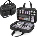 Organizzatore di bottiglie di bambola di bloccaggio di Damero, organizzatore di medicina di immagazzinaggio di borsa di viaggio caso di trasporto per grandi bottiglie di pillole, farmaci e forniture mediche, nero