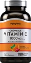 Piping Rock Vitamin C Chewable 1000mg | 180 compresse | Arancione Flavor | Vegetariano, Non OGM, Gluten Free Supplement