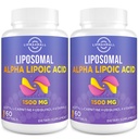 Acido Liposomico Alfa 1500mg - con Acetil-L-Carnitina 900mg & Ubiquinol 100mg & Vitamina E 15mg, Integratore ALA per Antiossidanti Metabolismo Nerve Energy,60 Softgels (2 Bottiglia)