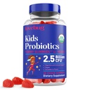 LOVEBUG Kids Probiotic Gummies – Probiotici organici masticabili per bambini invecchiati 4+, Probiotici per bambini a base di suolo per la salute del fegato, costipazione, supporto digestivo e immunitario, Vegan, 30 Chews, fragola