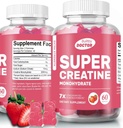 Super Creatina Monoidrato Gummies per uomini e donne, senza zucchero, 30 Serve, 5g di Creatina Per Serving, Vegan, senza glutine, Bodybuilding Recovery Supplement per aumentare la dimensione del muscolo e la forza