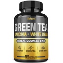 Estratto di tè verde pillola EGCG 16000Mg per porzione con 12000Mg tè verde, 2000Mg Garcinia Cambogia & 2000Mg White Kidney Bean - Supporto equilibrio corpo, cuore e salute immunitaria - 120 capsule 2 mesi di alimentazione