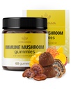HERBAMAMA Immune Support Mushroom Gummies - Multi Mushroom Blend Complex per il supporto antiossidante - Vegan, Non OGM Integratore Immunità - 60 Pectin-Based Mango-Flavored Chews