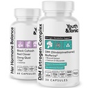 Menopausa &amp; supporto PMS per le donne attraverso il metabolismo estrogeno bilanciato – 90 pillole con DIM Nero Cohosh Rosso Clover Dong Quai Soy Isoflavones