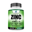 Integratori Standard Americani Zinc 100mg, Vitamina C 1000mg e Vitamina D3 5000 IU (125mcg) Per Serve - Gluten Free, Non OGM, 60 Capsule, 30 Serve
