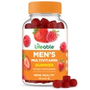 Multivitaminico vitale per gli uomini Gummies | VIT A, C, D, E, B1, B2, Niacin, B5, B6, Folate, B12, Biotin, Iodine, Zinc, Chromium, Ginseng, Lycopene, Inositol | Mens Multivitamins Gummies | 90 Gummies