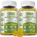 Creatina Monoidrato Gummies, Creatina per uomini e donne, Creatina masticabile per migliorare messa a fuoco e resistenza, 5g Creatina per porzione, Senza zucchero, 120 Conte