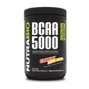 NutraBio BCAA 5000 Polvere - Vegan Fermented BCAAs - Supporta la crescita muscolare magra, Recupero, Endurance - 60 Servings - Strawberry Lemon Bomb