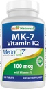 Migliore vitamina K2 (MK7) con D3 Supplemento Bone e salute del cuore (5000 IU Vitamin D3 & 100 mcg Vitamina K2 MK7), 180 compresse