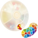 FYY Travel Weekly Pill Organizer - Push Button Pill Case Rotate 7 scomparti Daily Pill Box Portable Pill Dispenser Medicine Case with Labels for Vitamin/Fish Oil/Pills/Supplements-Beige, Small