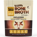 Solo Bone Broth Protein Collagen Powder Basso Sodio, 16g Collage idrolizzato Tipo I & III, per Pelle sana, Unghie, Capelli, Giunti & Digestione, Grass Fed, 1 lb (Bag - Net Wt. 1 lb. Polvere)