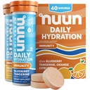 Immunità Nuun Electrolyte Tablets con vitamina D, C, E, & A, Ginger, Elderberry, Magnesio & 4 Altri elettroliti essenziali, Vegan, Blueberry Tangerine & Orange Citrus, 4 Pack (40 Servings Total)
