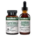 NutraMedix Brain Support Bundle - Include l'olio di Krill Artic Softgels e Burbur Pinella Gocce liquide per la salute cognitiva, Detox e Brain Support - Set supplemento 2 pezzi per il supporto cognitivo