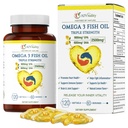 Omega 3 Tripla resistenza EPA DHA Supplemento - 2500mg Limone aromatizzato Burpless Fish Oil - Alta potenza 900mg EPA 600mg DHA Supporta Circolazione, Cervello, Cuore, Occhio, Pelle, Bone & Giunti - 120 Softgels