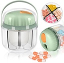 Portatile scatola di pillole, GloDeals organizzatore settimanale di pillole 7-Giorni organizzatore di medicina di viaggio NO-BPA Moisture Proof contenitore di medicina portatile per vitamine, oli di pesce, integratori (verde)